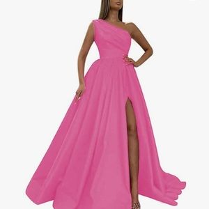Pink side slit one should formal dress